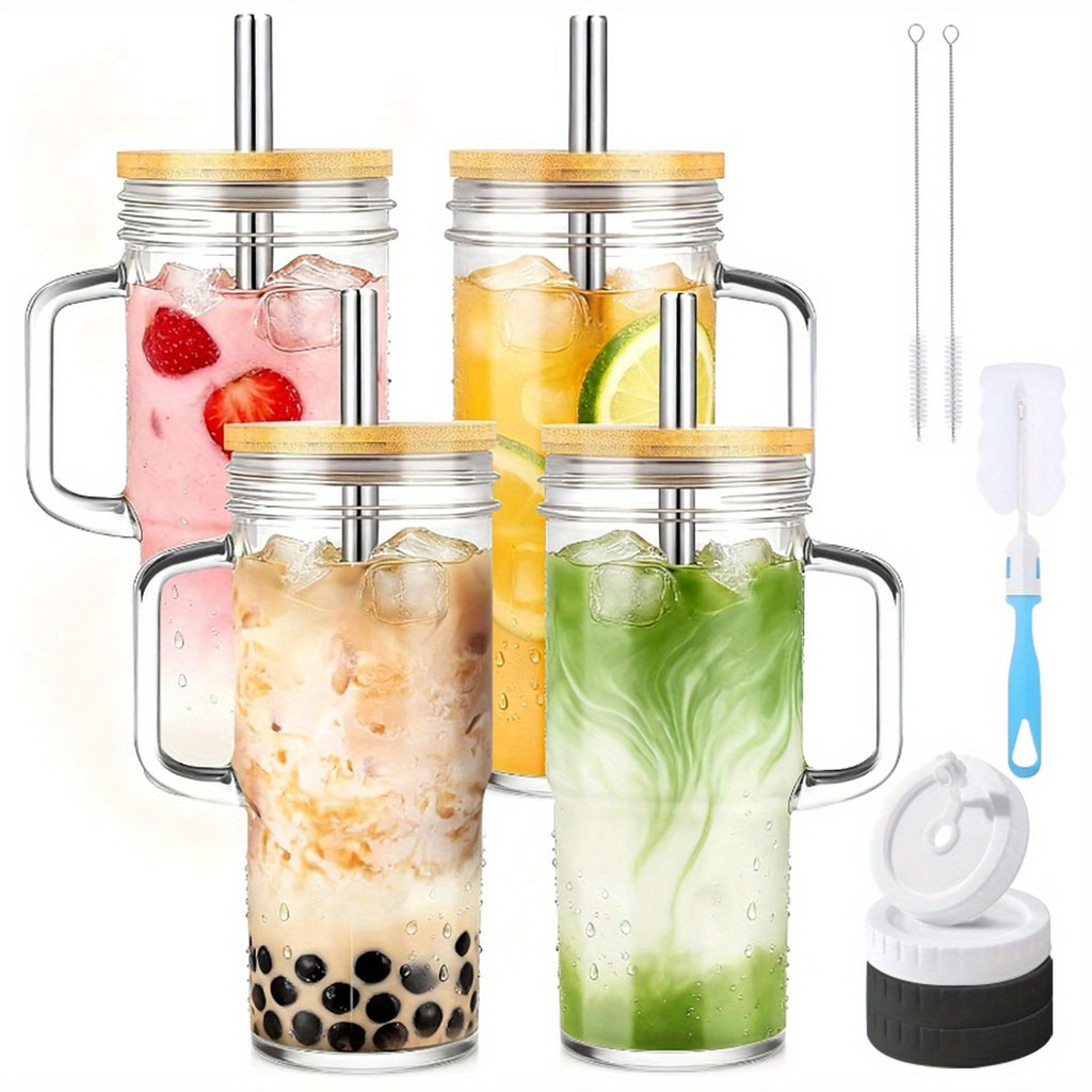 2 4pcs tumblers lid straw 24oz bamboo lid straw