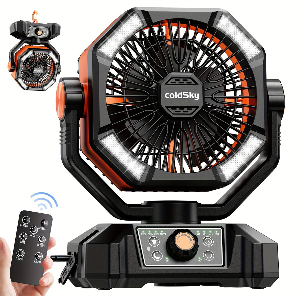 20000mah battery powered camping fan dual motor 8 speed
