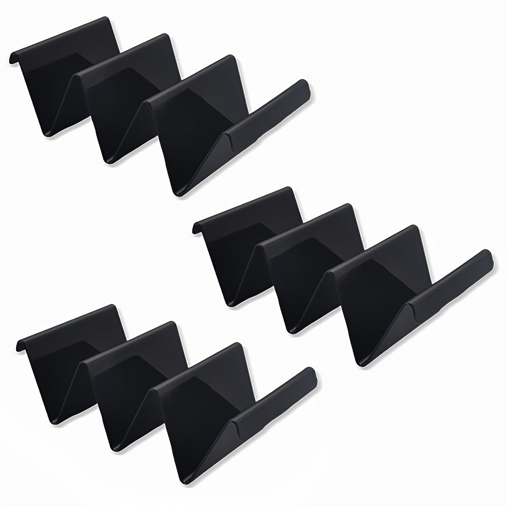set 3 black taco holders made sturdy pp material featuring