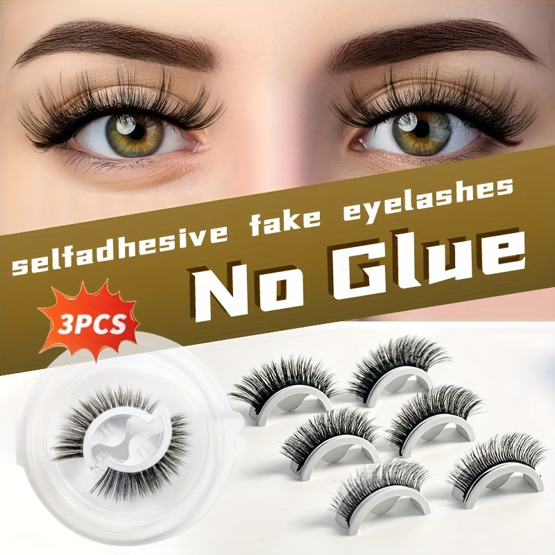 self   false eyelashes 3 pairs set pre   reusable