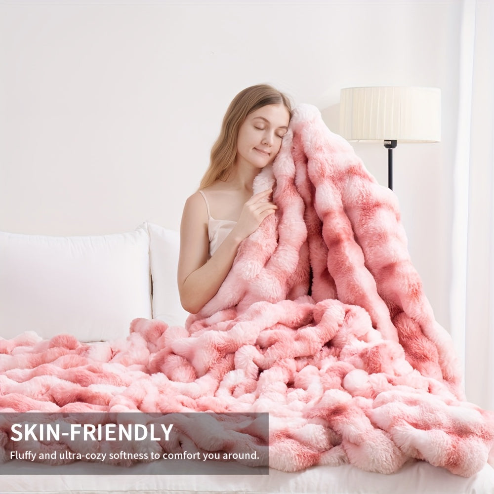 1pc orhopui   rabbit fleece blanket soft warm throw