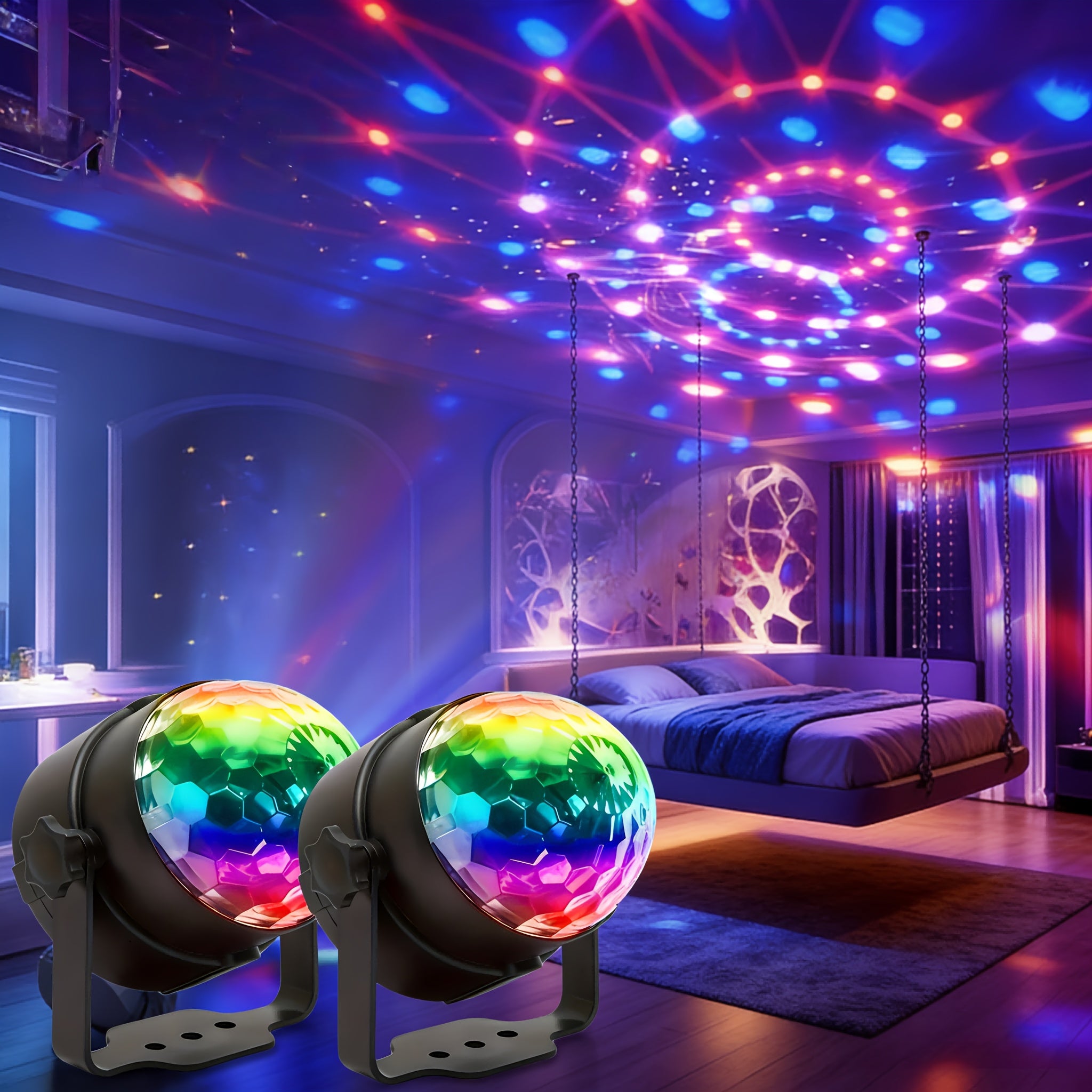 2pcs disco ball projector smart light stand ceiling mounted