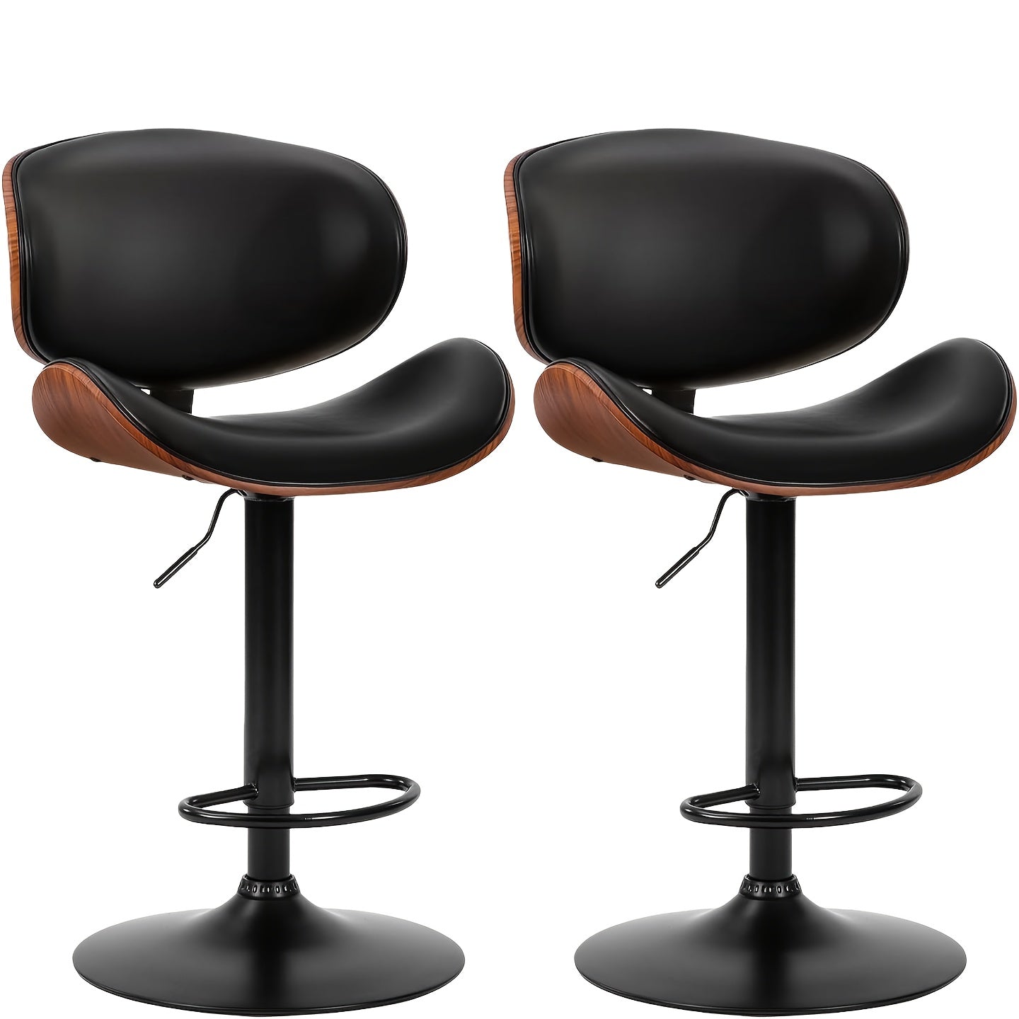 two piece bar stool set adjustable height featuring pu