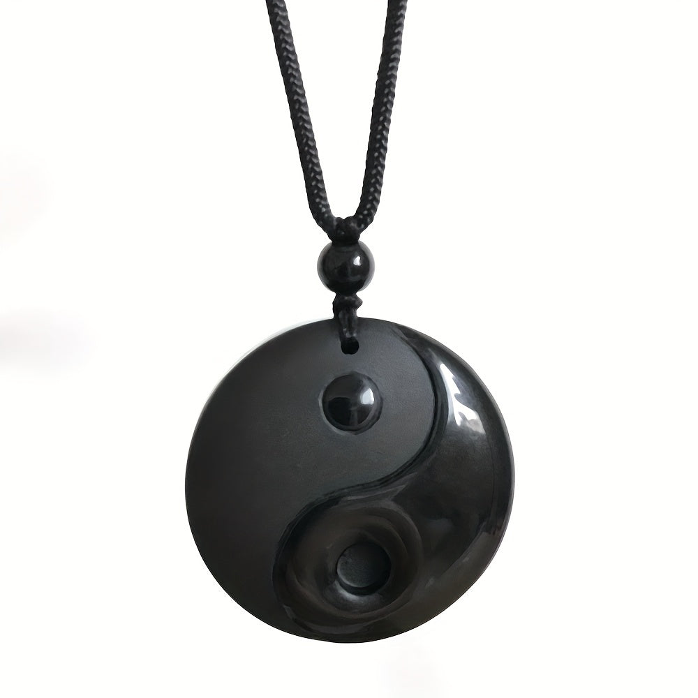 obsidian yin yang   bagua pendant | temu Temu