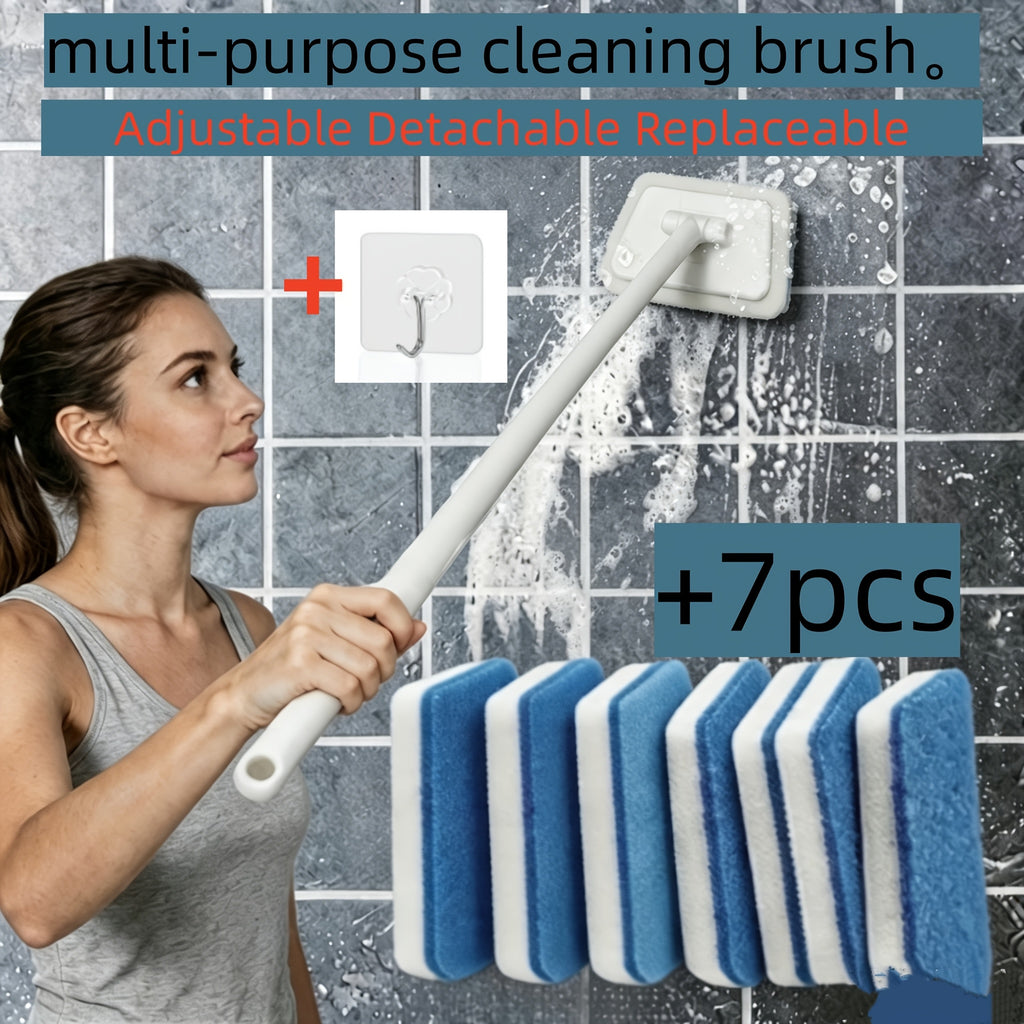 9pcs adjustable long handle cleaning brush set including 1pc