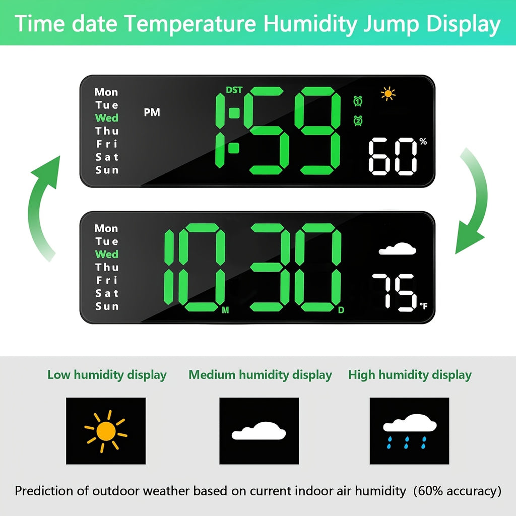 11 large digital wall clock remote rgb backlight alarm