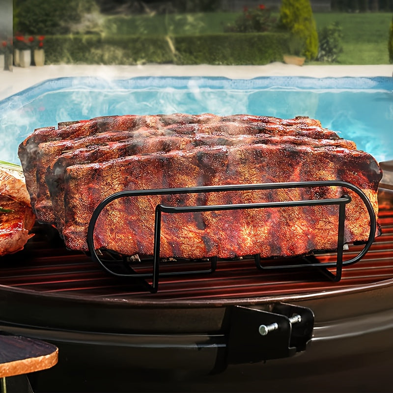 1pc heavy duty iron bbq grill basket steak rack non stick