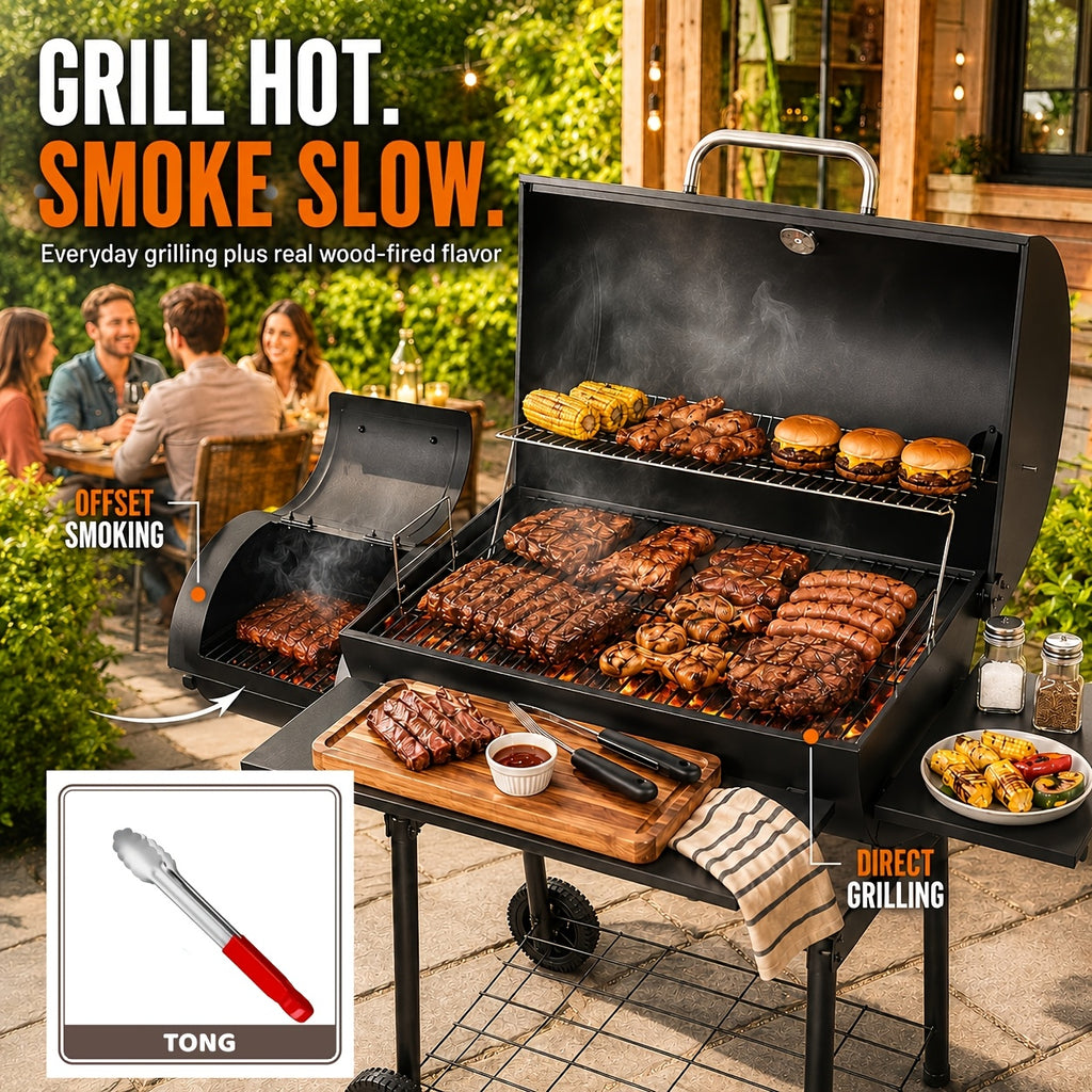 charcoal grill offset   outdoor bbq   side fire