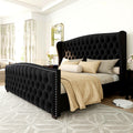 platform bed frame velvet upholstered bed deep button tufted