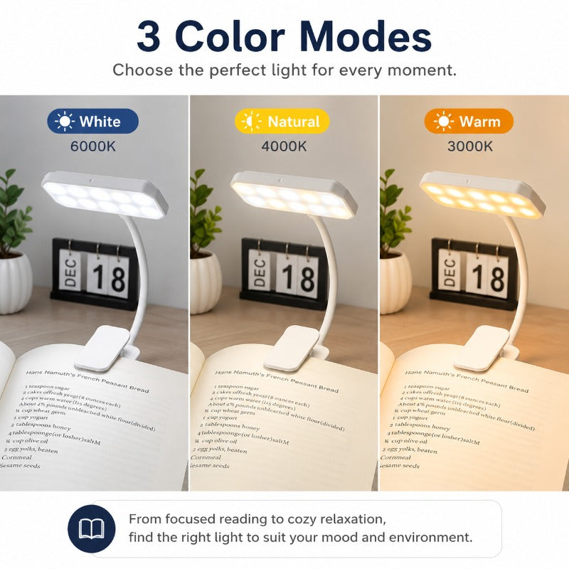 1pc rechargeable led clip reading   flexible