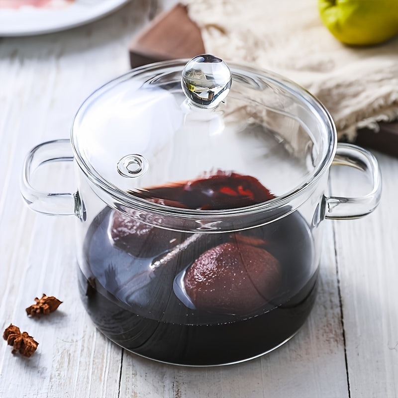 1pc heat resistant clear glass stew pot lid transparent