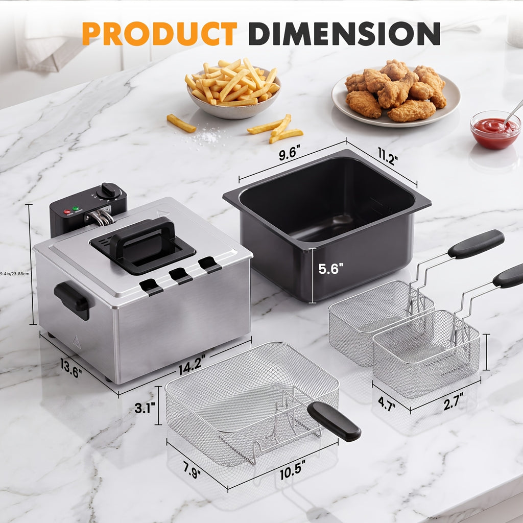 3 5l deep fryer home use 1800w   3 baskets