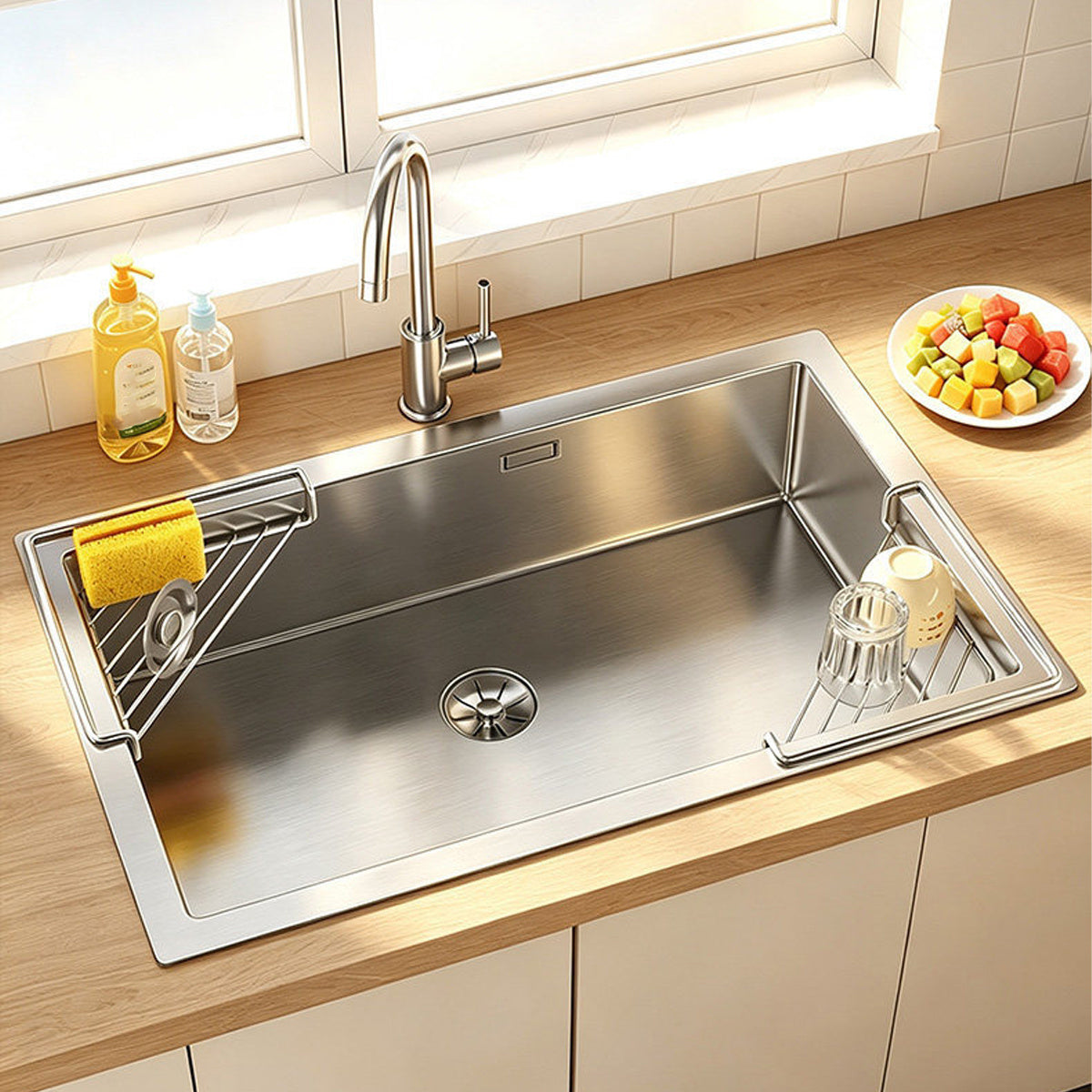 1pc corner sink storage rack heavy duty stainless steel sink