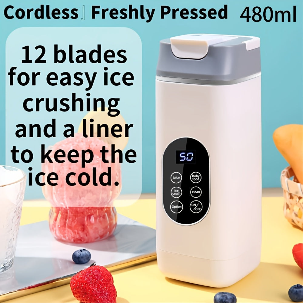 portable juicer led display usb rechargeable handheld juice