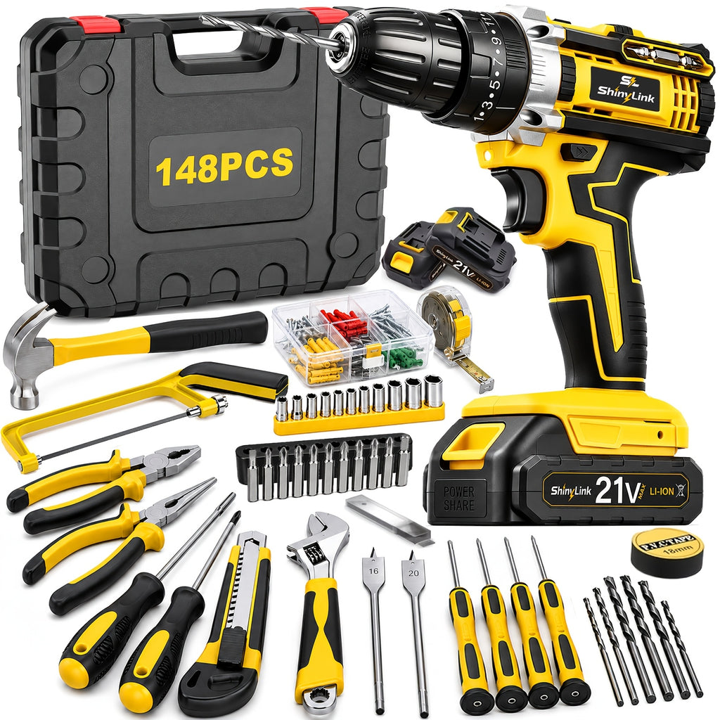 21v cordless drill set 1 18 30 32 35 136 148pcs electric