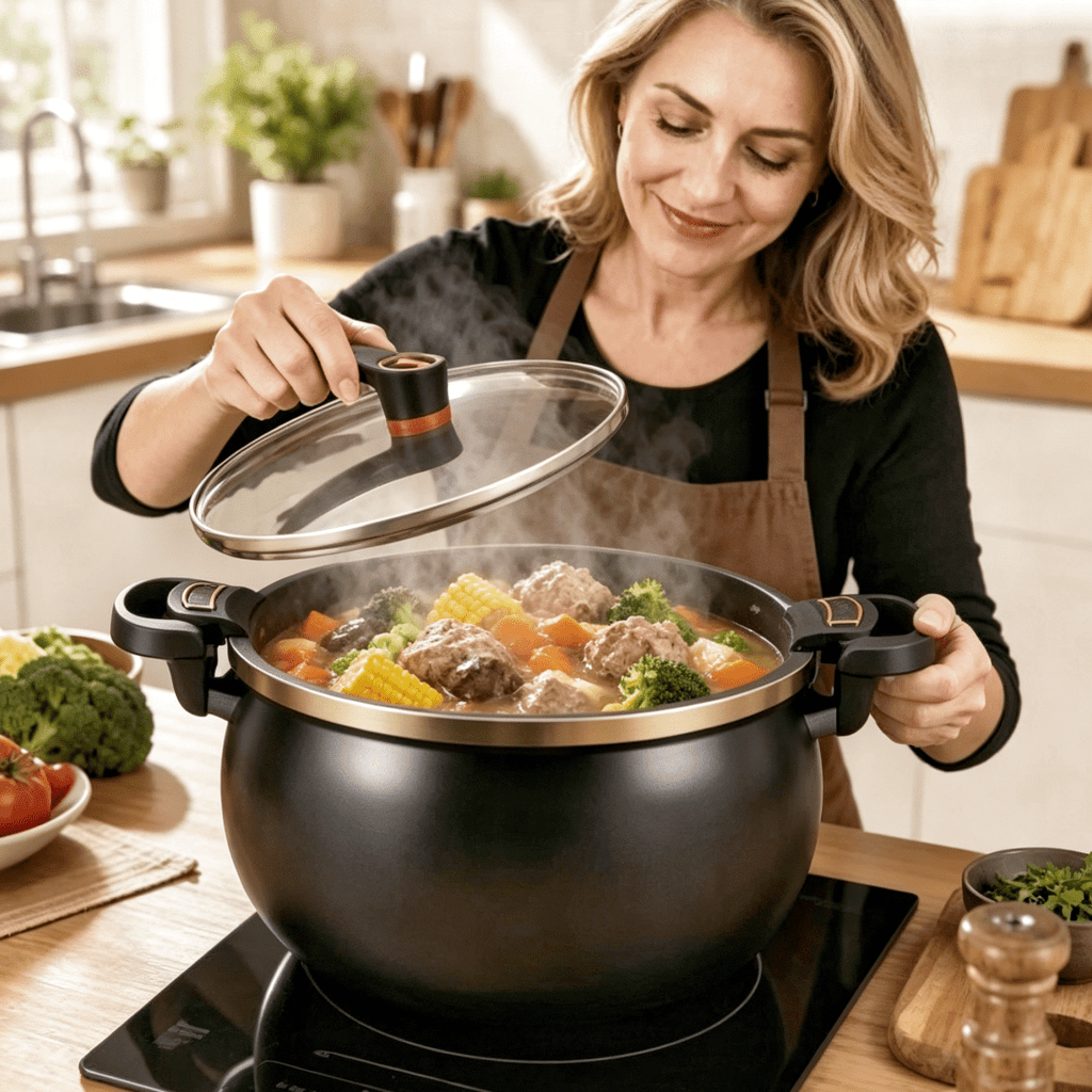 8 45qt large capacity braiser soup   lock handle non