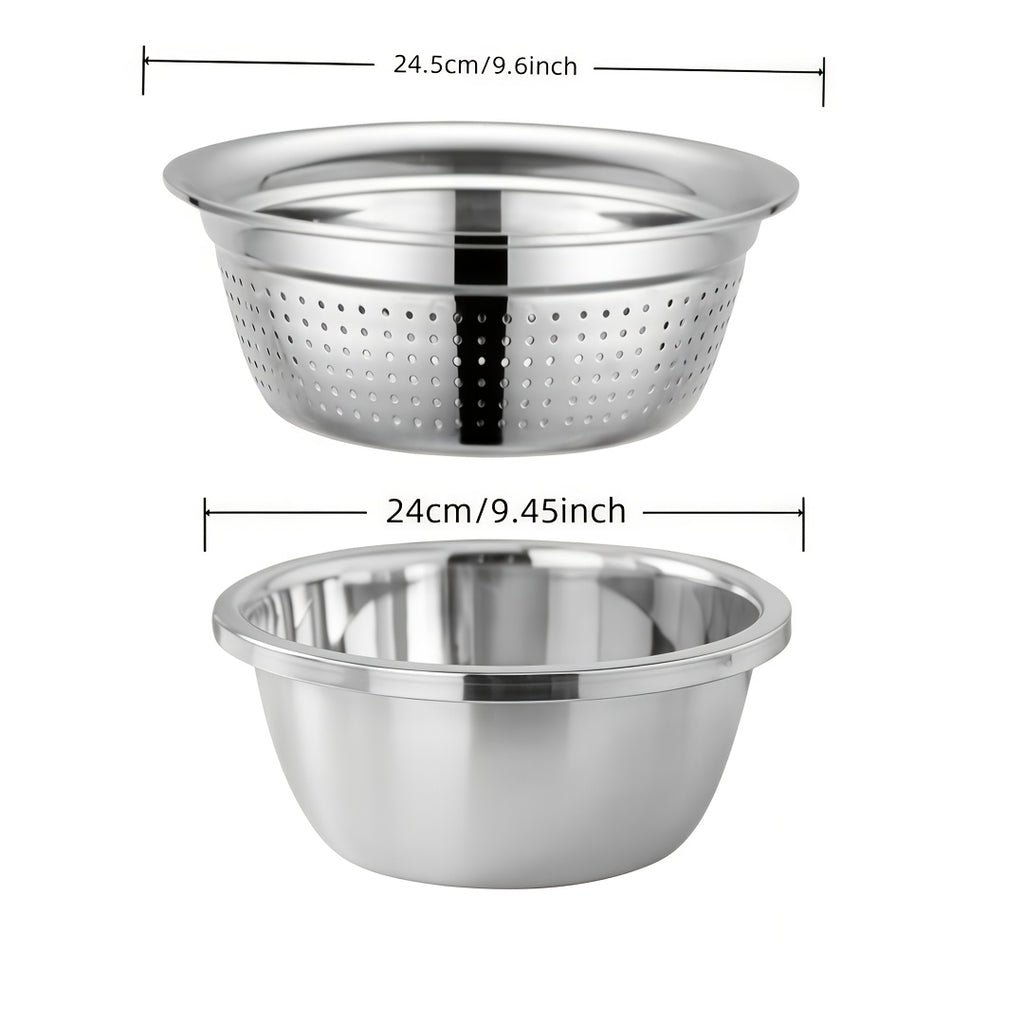 2pcs stainless steel micro perforated colander set multi