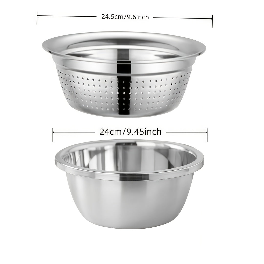 2pcs stainless steel micro perforated colander set multi