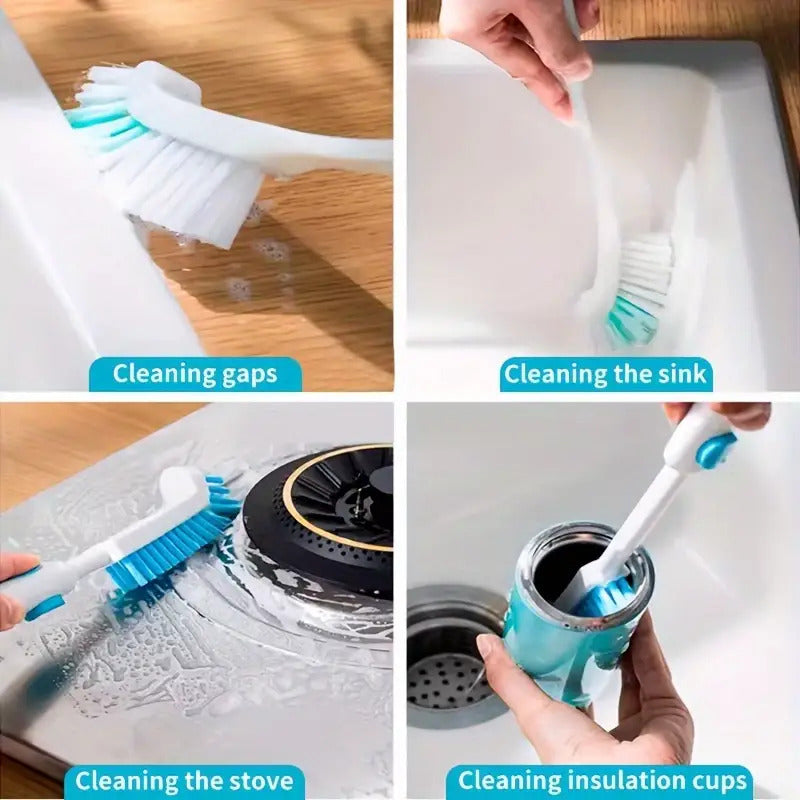 ergonomic extendable handle flexible angle cleaning brush