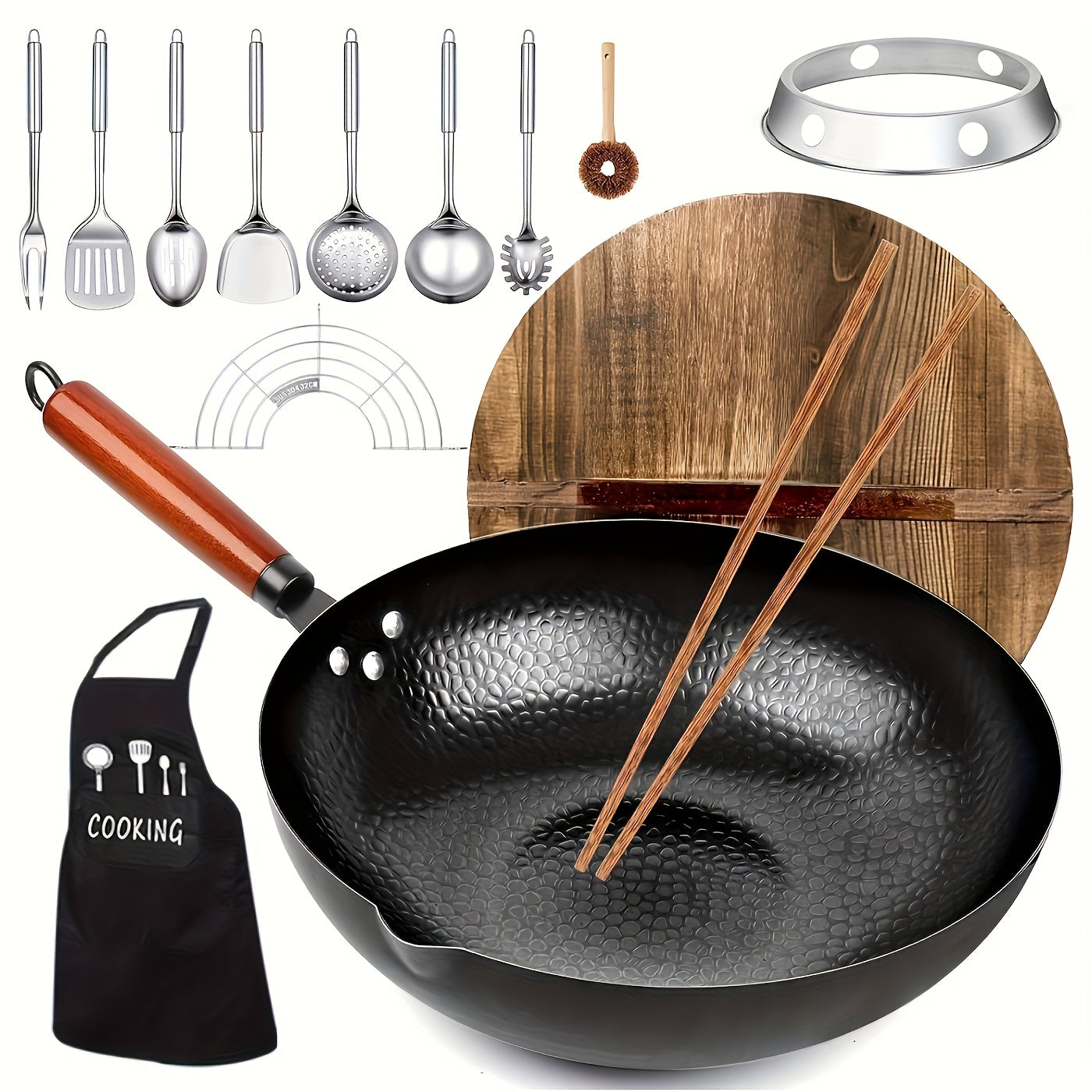 wok   frying pan wok set nonstick 12 6 inch pan 13
