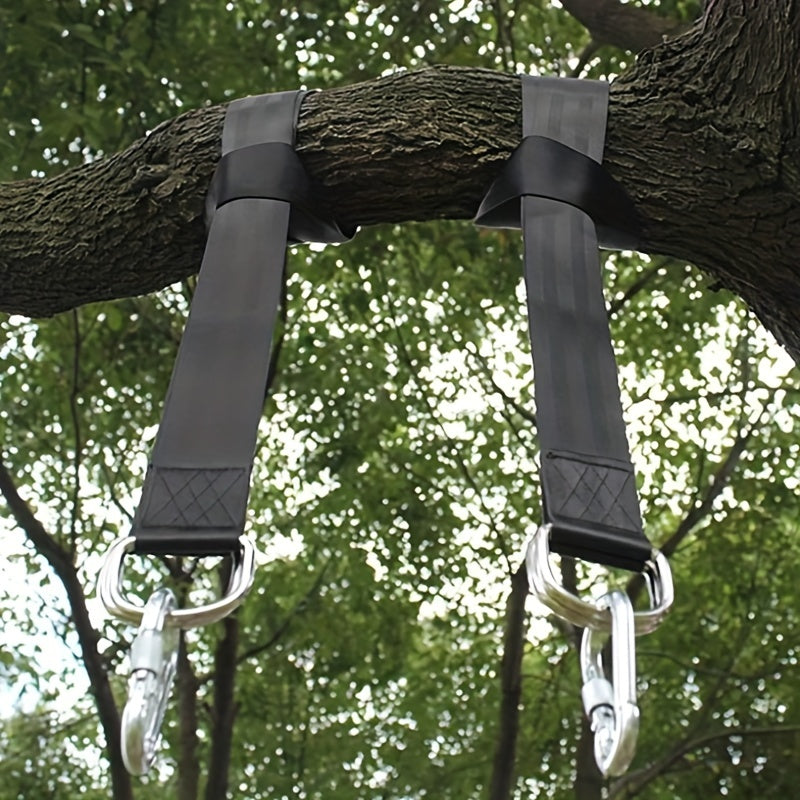 2 pack heavy duty black hammock sling set safety locks