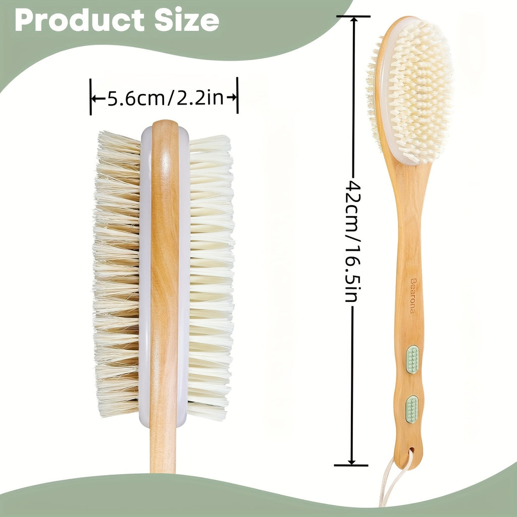 dual sided body brush exfoliating mitt natural