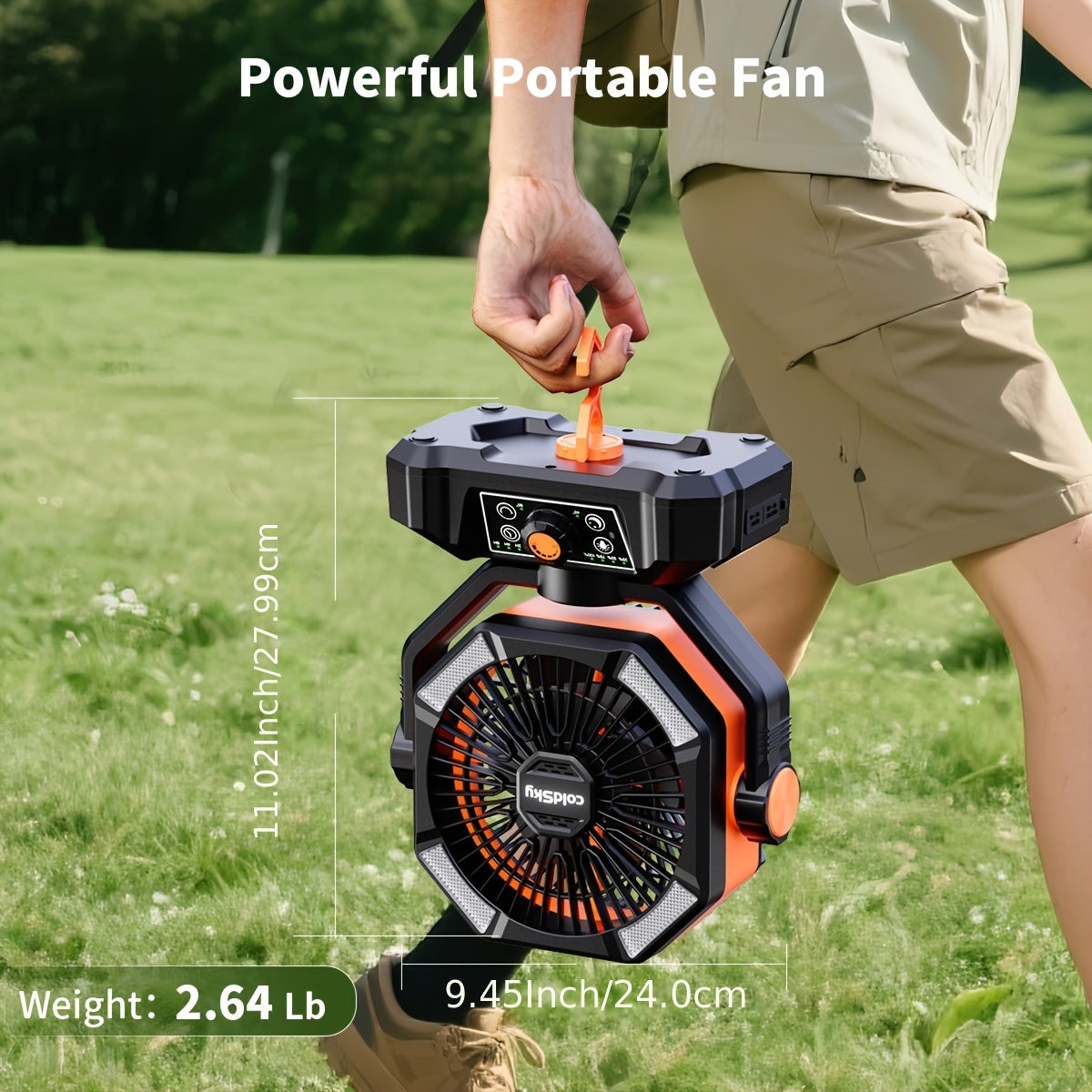 20000mah battery powered camping fan dual motor 8 speed