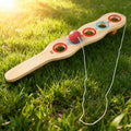 1pc wooden hand eye coordination elastic technology paddle a