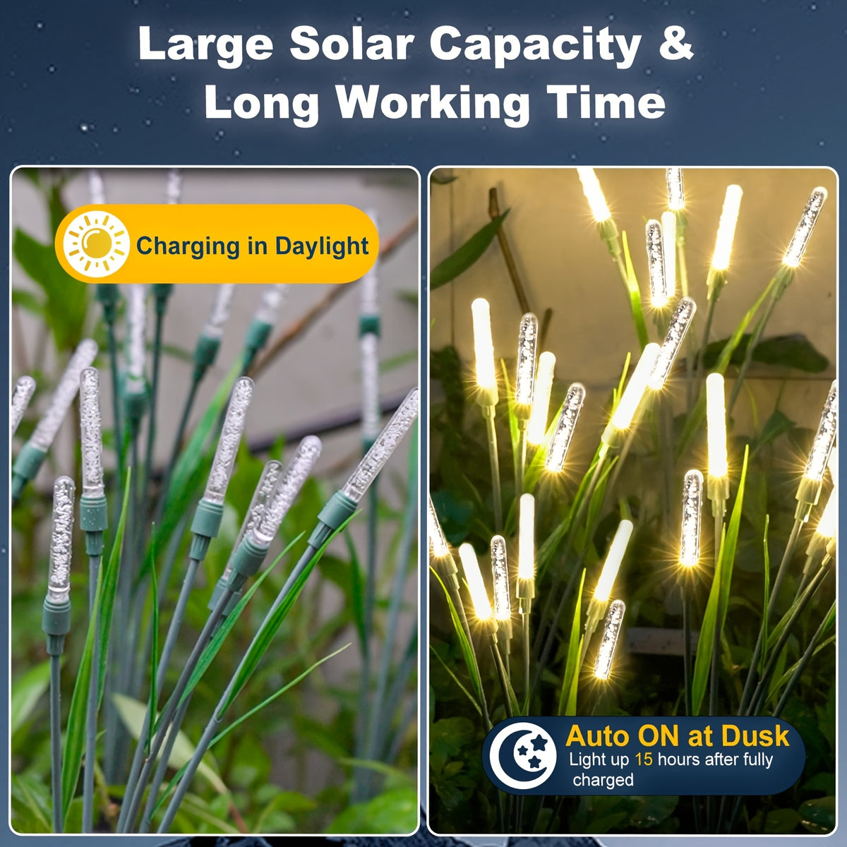 4 pack solar lights outdoor waterproof bubble pathway lights