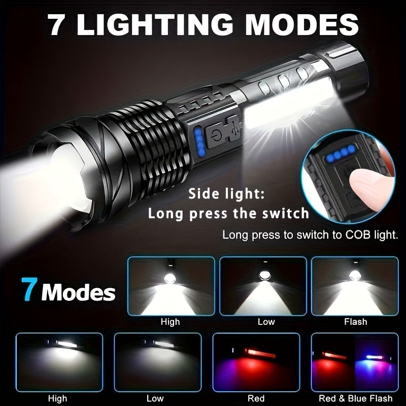 2 pack usb rechargeable handheld led flashlights  50 high