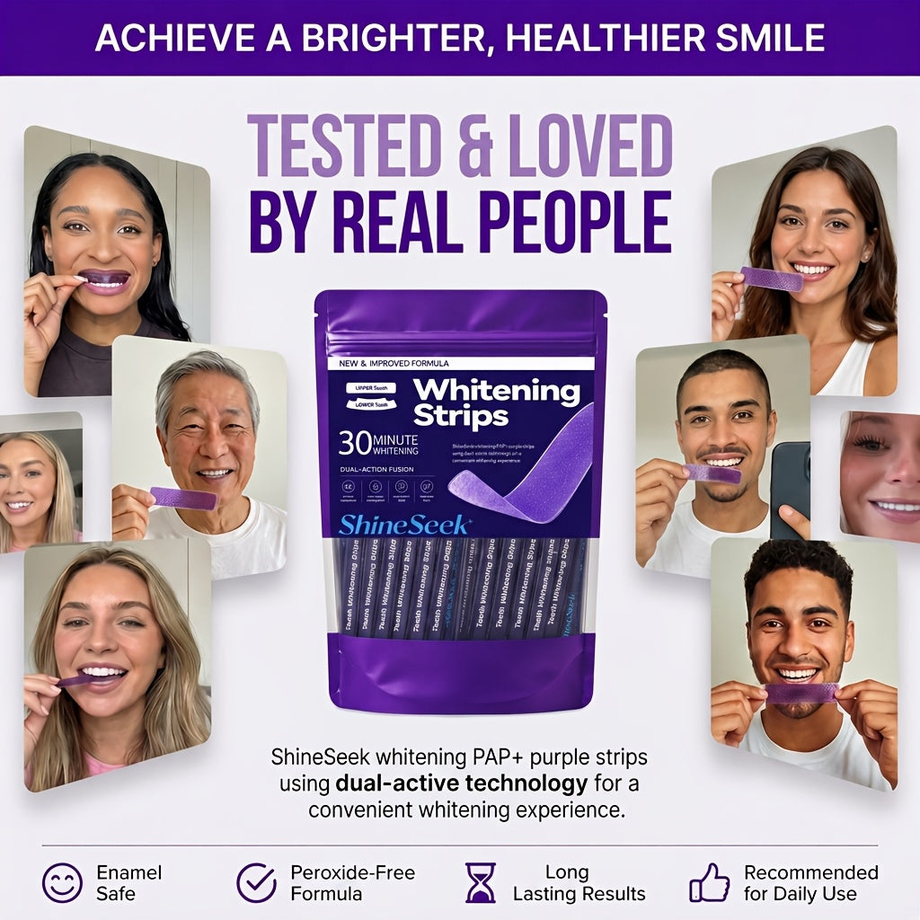 14pcs 7pairs 30 minute quick purple pap teeth strips