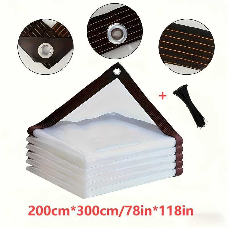 1 transparent pvc tarp holes suitable garden balcony terrace
