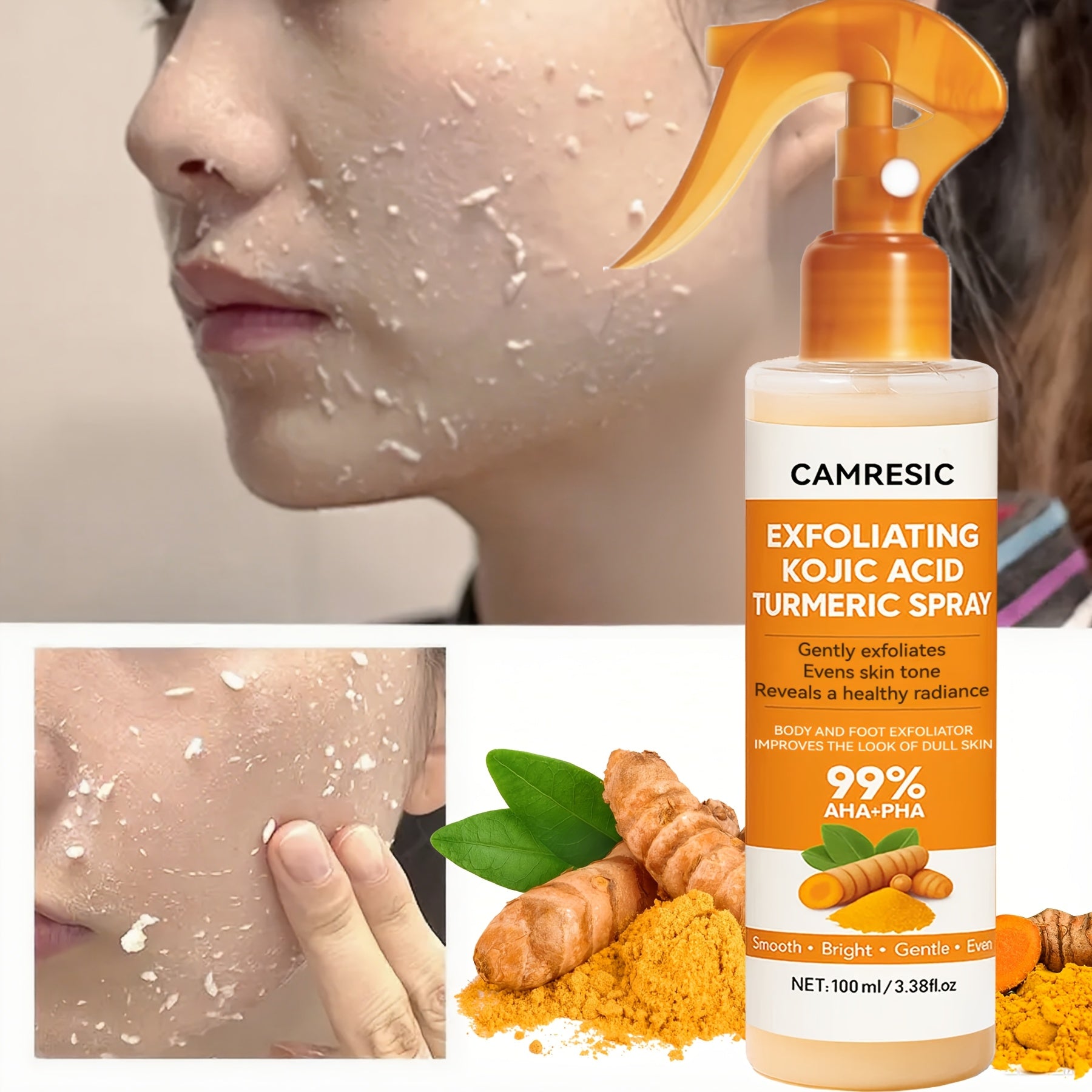 kojic acid turmeric keratin cleansing spray contains kojic