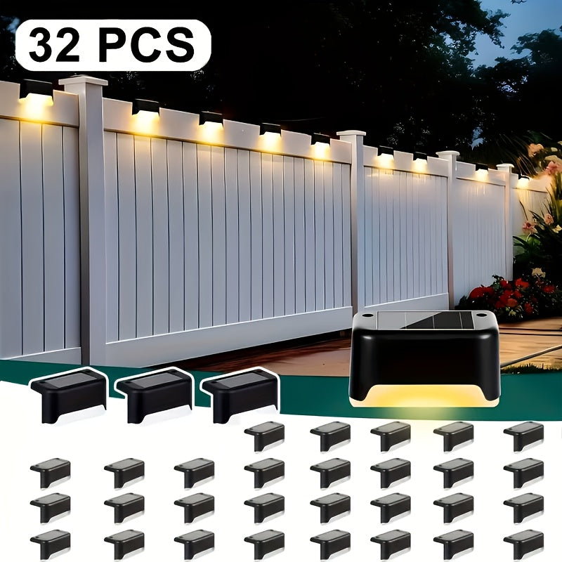 32 pack solar led deck lights auto 12hr lighting outdoor