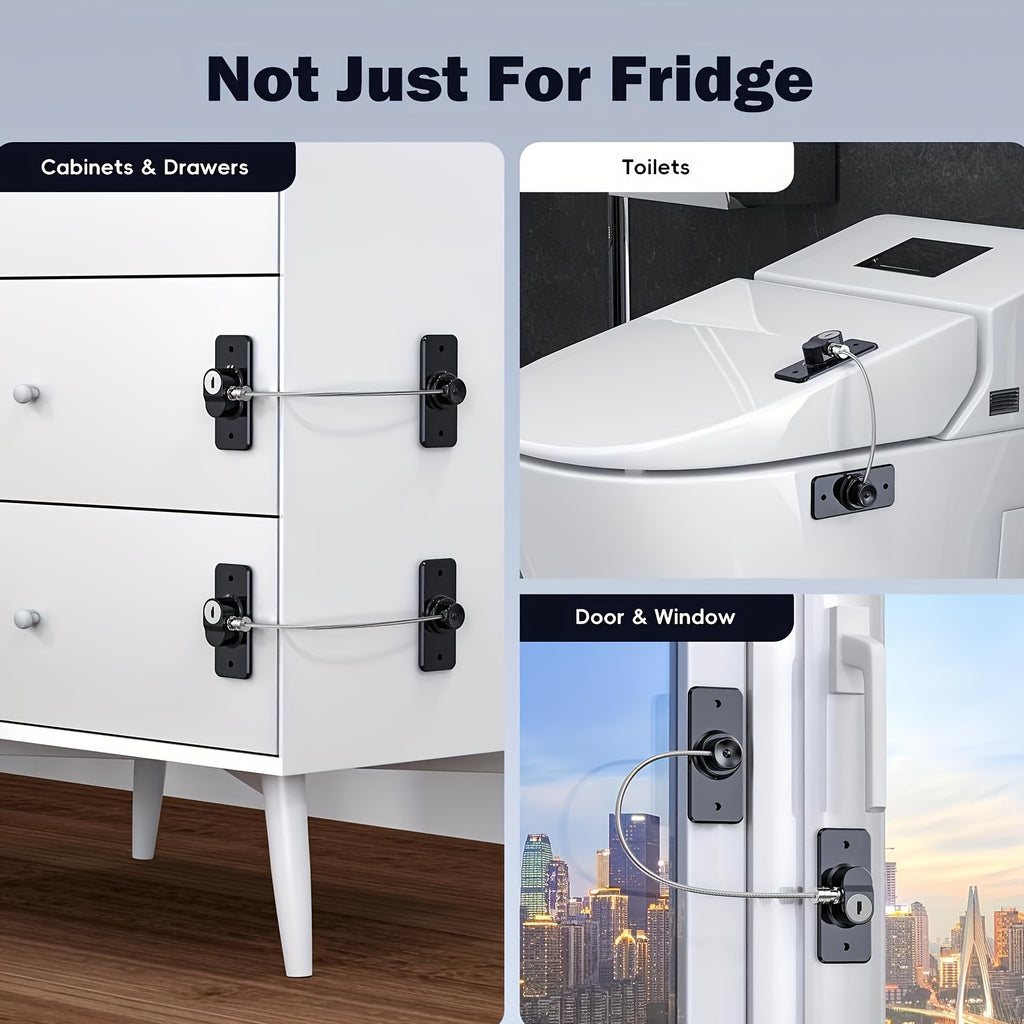 2pcs set refrigerator door locks white protective dowels