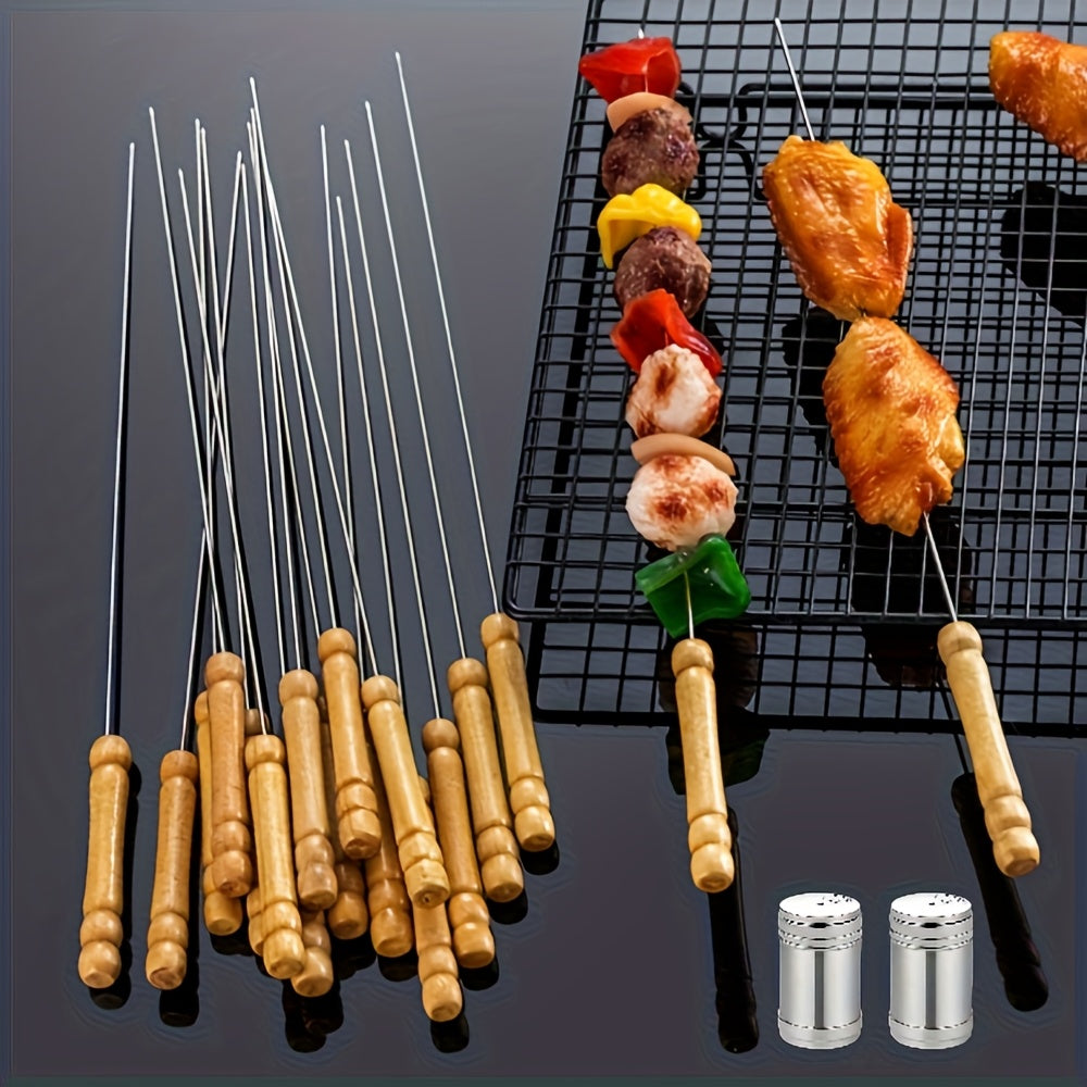 18pcs stainless steel bbq skewers suitable outdoor bbq