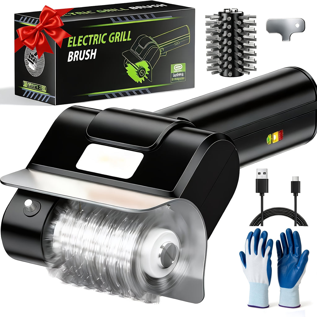 cordless electric grill brush 800 rpm rotating grill cleaner