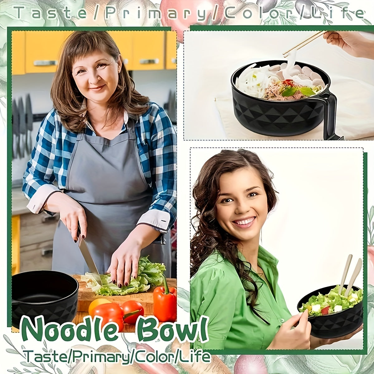 new microwave safe plastic ramen bowl set instant noodle