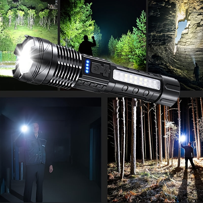 2 pack usb rechargeable handheld led flashlights  50 high