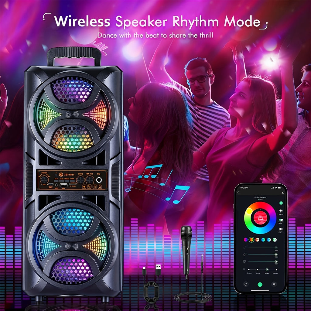 portable large speaker subwoofer microphone suitable karaoke
