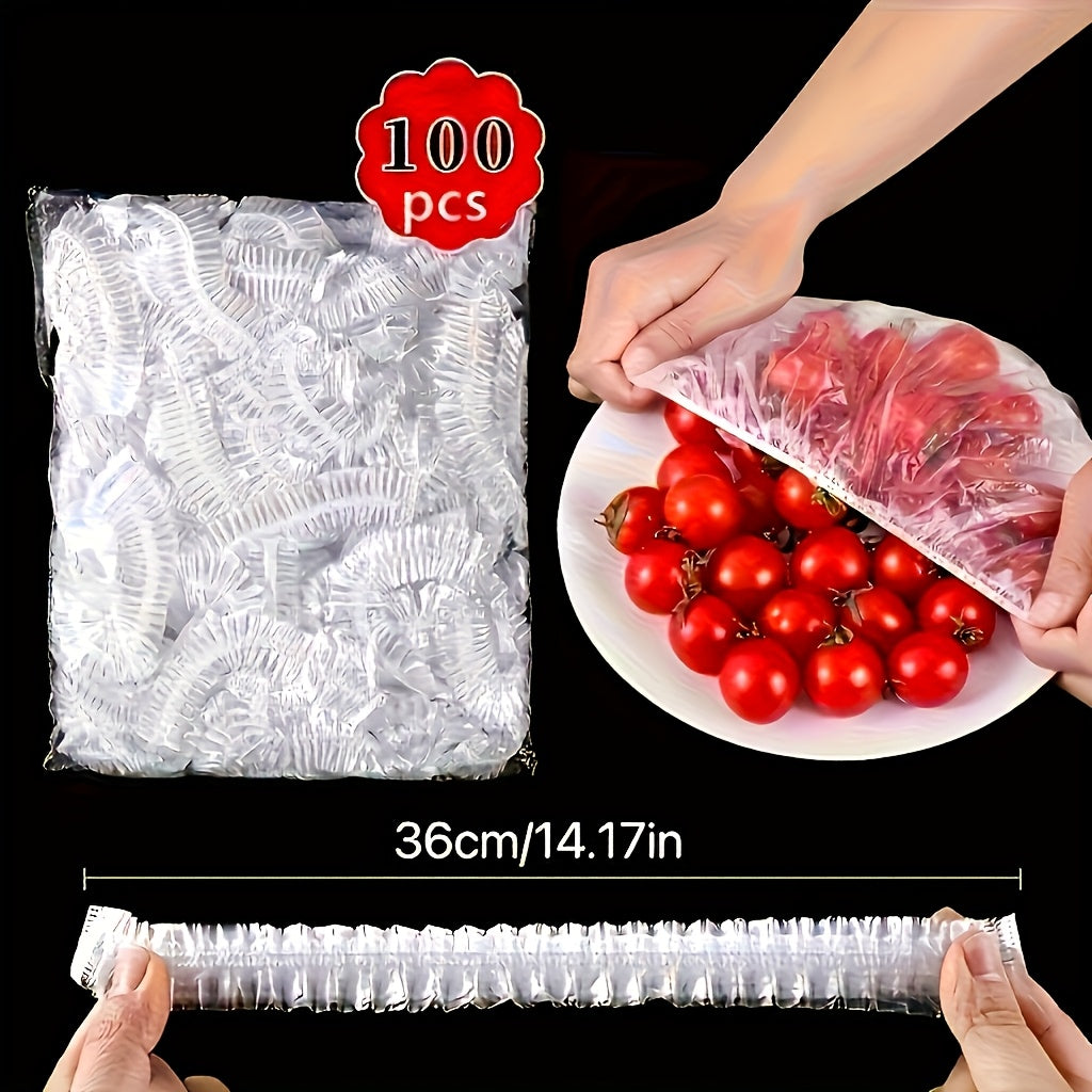 200pcs food grade reusable plastic food covers durable