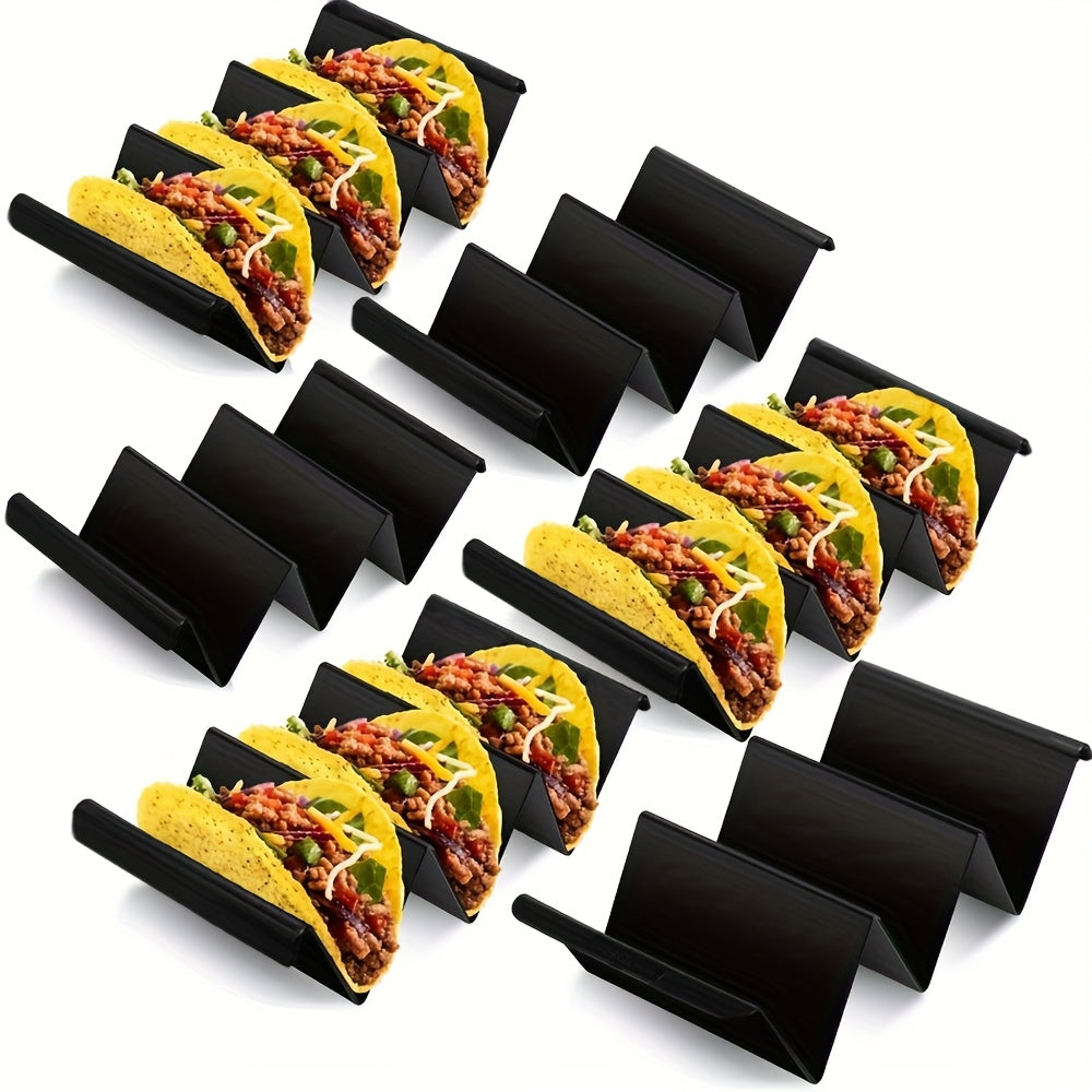 set 3 black taco holders made sturdy pp material featuring