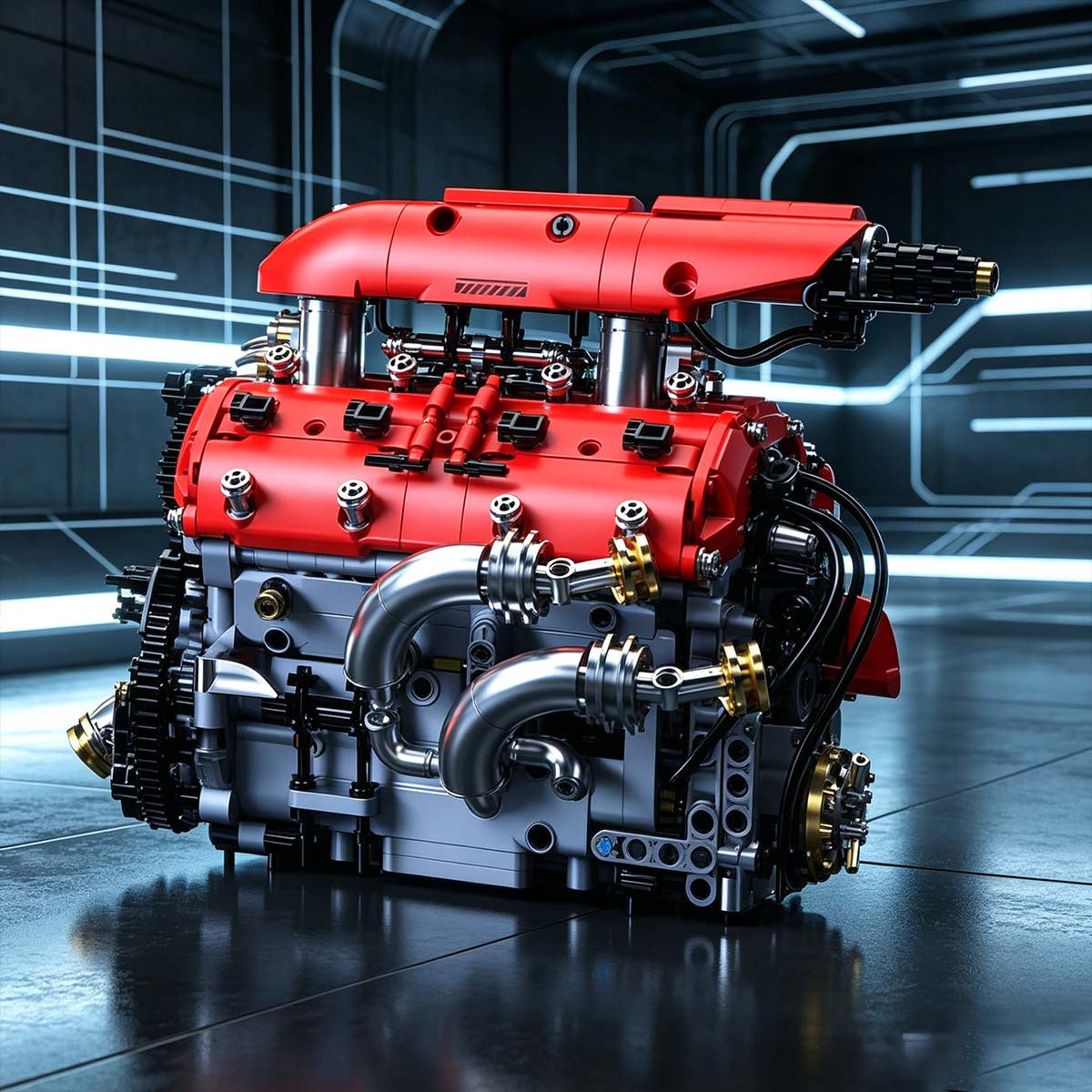 v8 red   model 1289 1370pcs v4 engine 1001pcs a