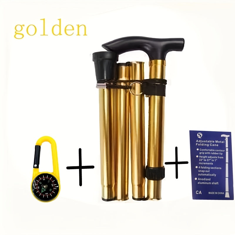 2pcs rubber pointed foldable hiking poles adjustable height