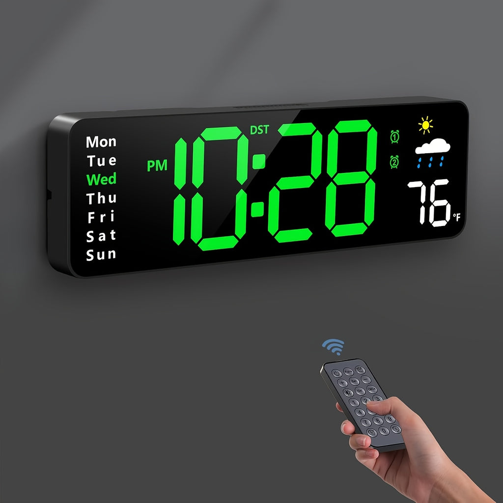 11 large digital wall clock remote rgb backlight alarm