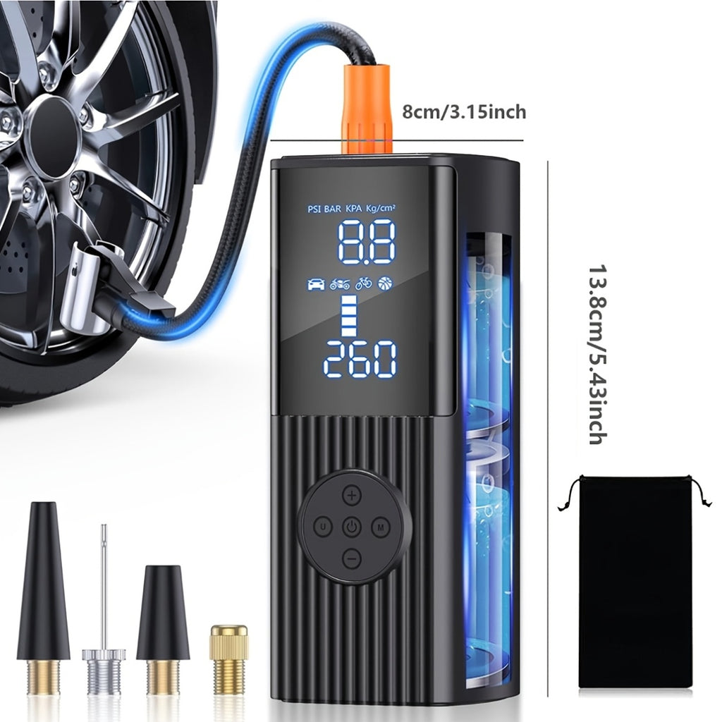 portable tire inflator digital pressure gauge car tire pump