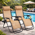 2pcs zero gravity patio recliner folding lounge adjustable