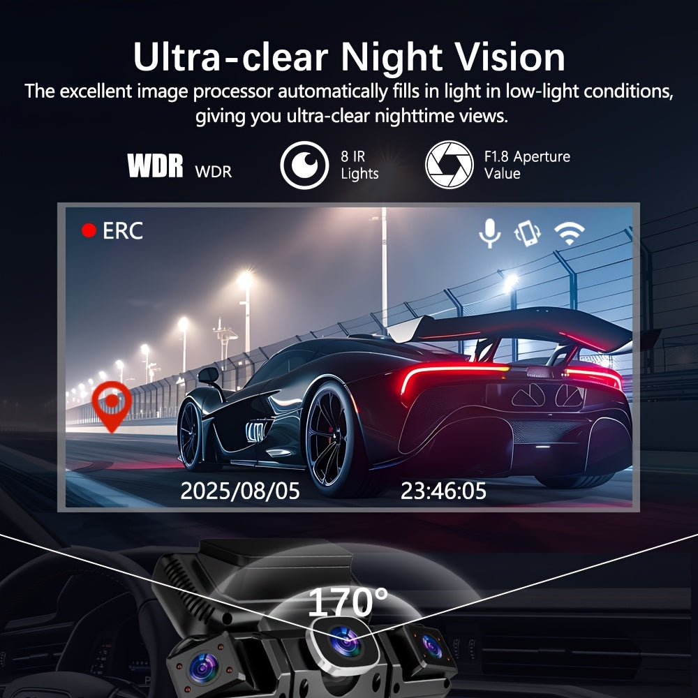 360 dash cam car 4 channel recording   3