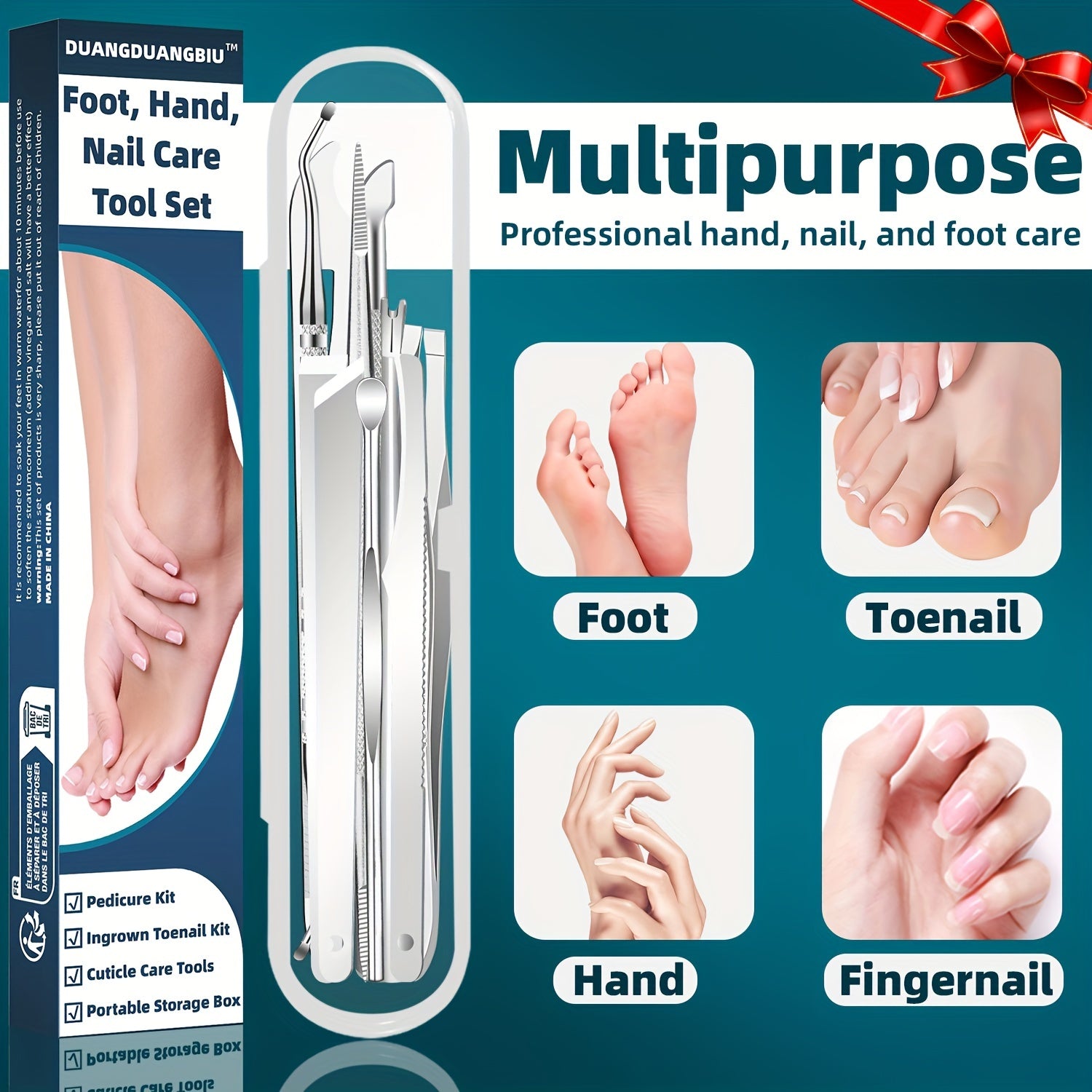 10pcs stainless steel ingrown toenail cuticle removal kit