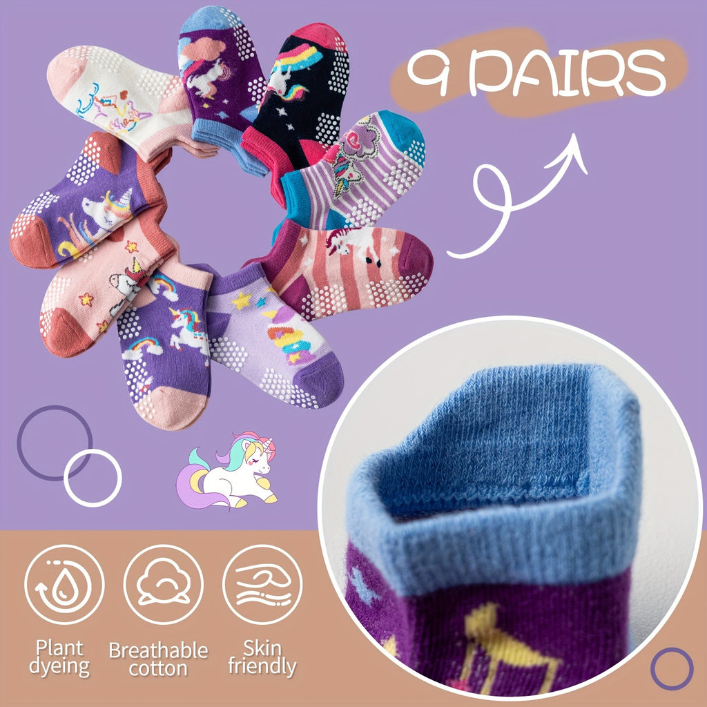 9 18 pairs baby girls toddlers grips socks kids non slip